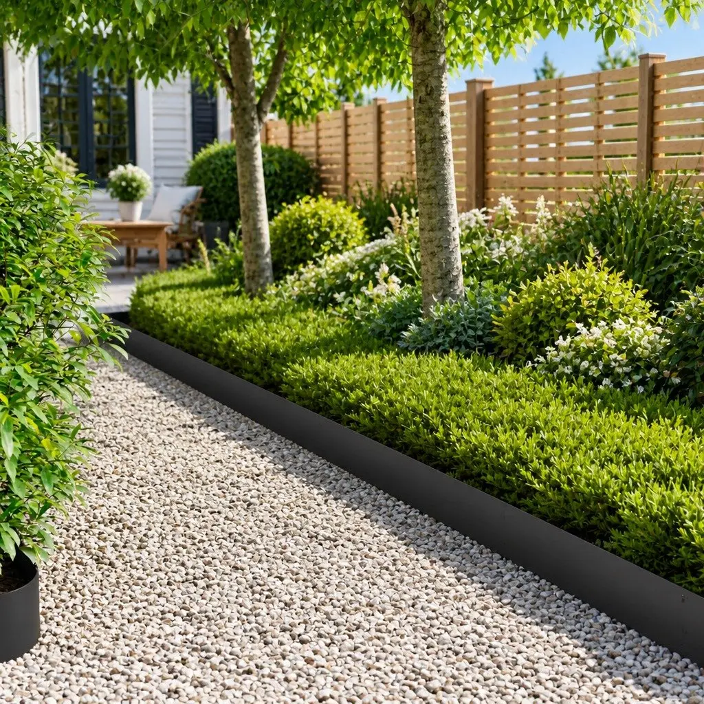 Garden Lawn Edging Steel Black Border Flexible 103 x 20 cm 20 Pieces