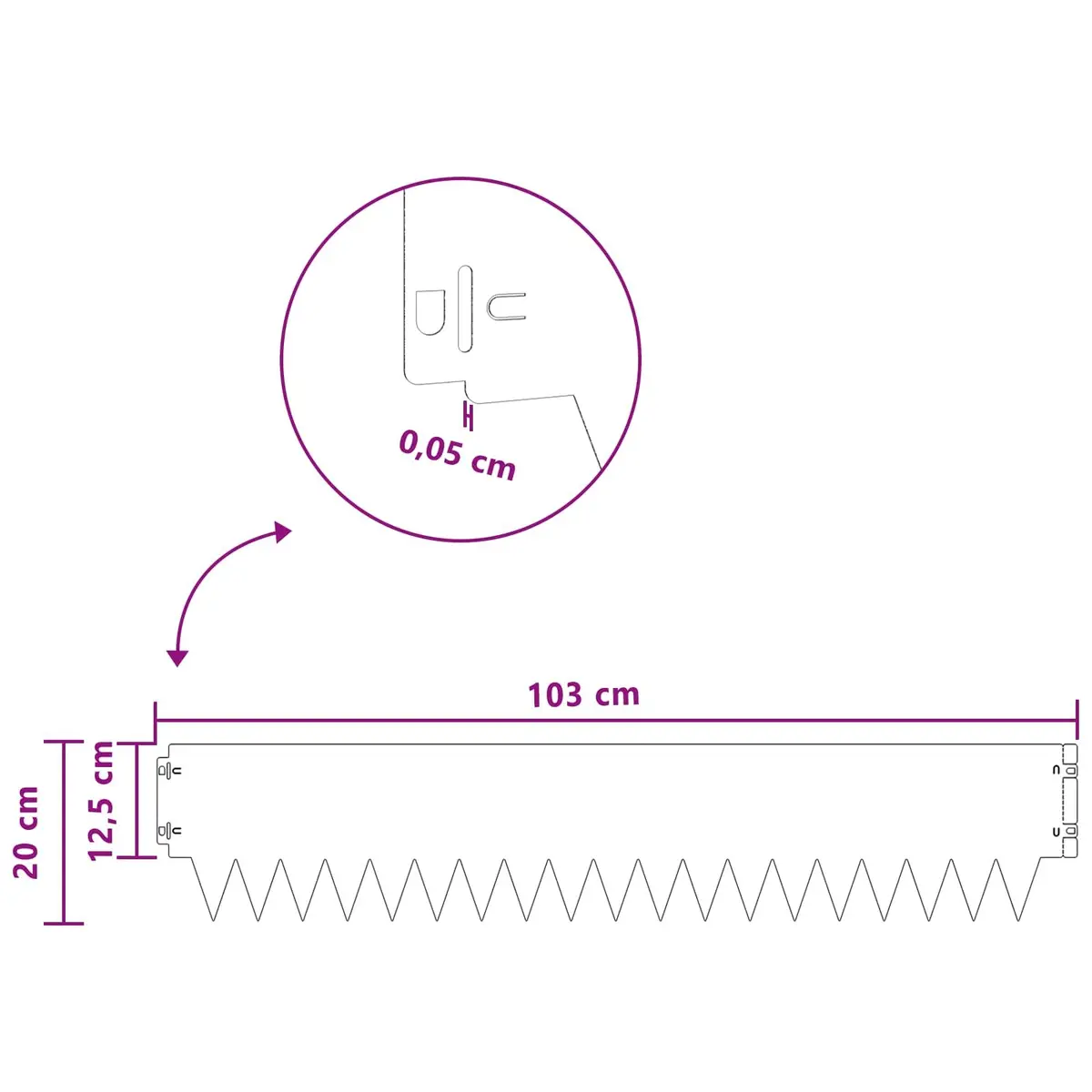 Steel Lawn Edging Flexible Interlocking 10 Pieces 103 x 20 cm