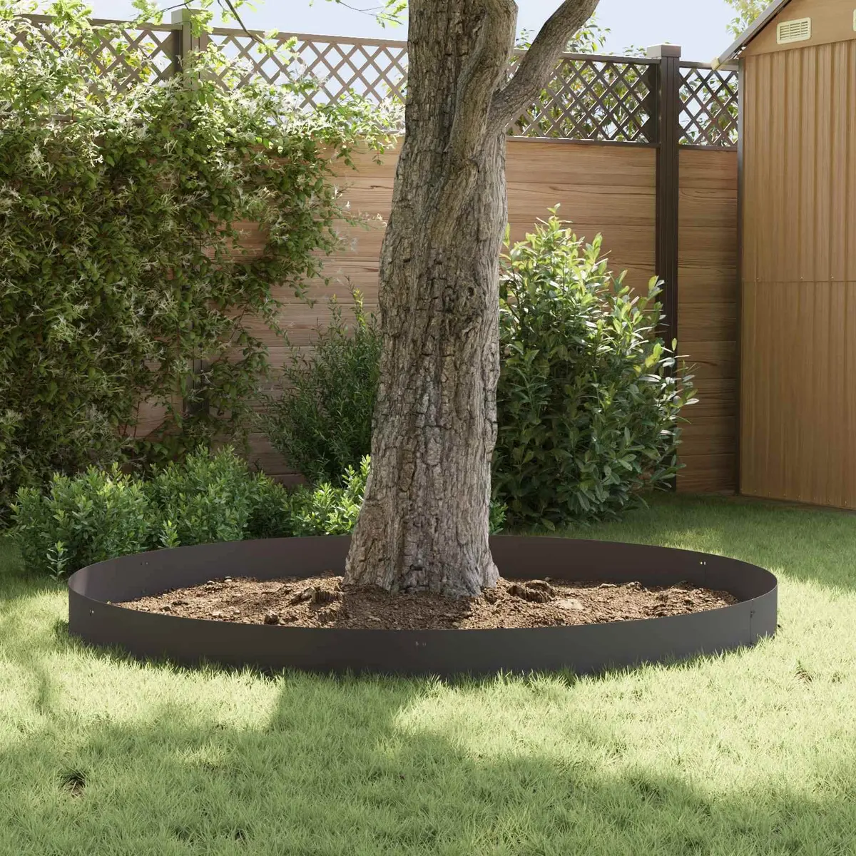 Steel Lawn Edging Flexible Black Borders 10 Piece 103 x 25 cm