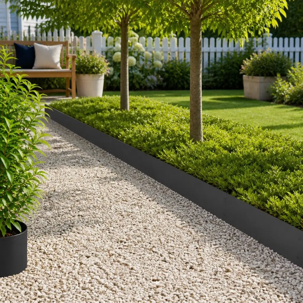 Garden Lawn Edging Interlocking Steel 103 x 25 cm 20 Piece Black