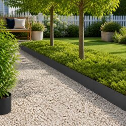 Garden Lawn Edging 20 pcs Steel Border 103 x 25 cm Interlocking Black Landscape