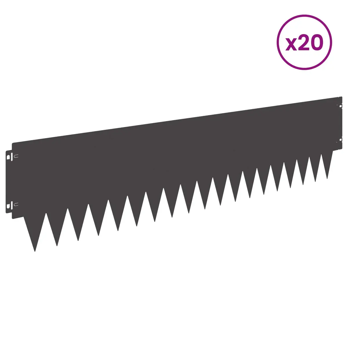 Garden Lawn Edging Interlocking Steel 103 x 25 cm 20 Piece Black