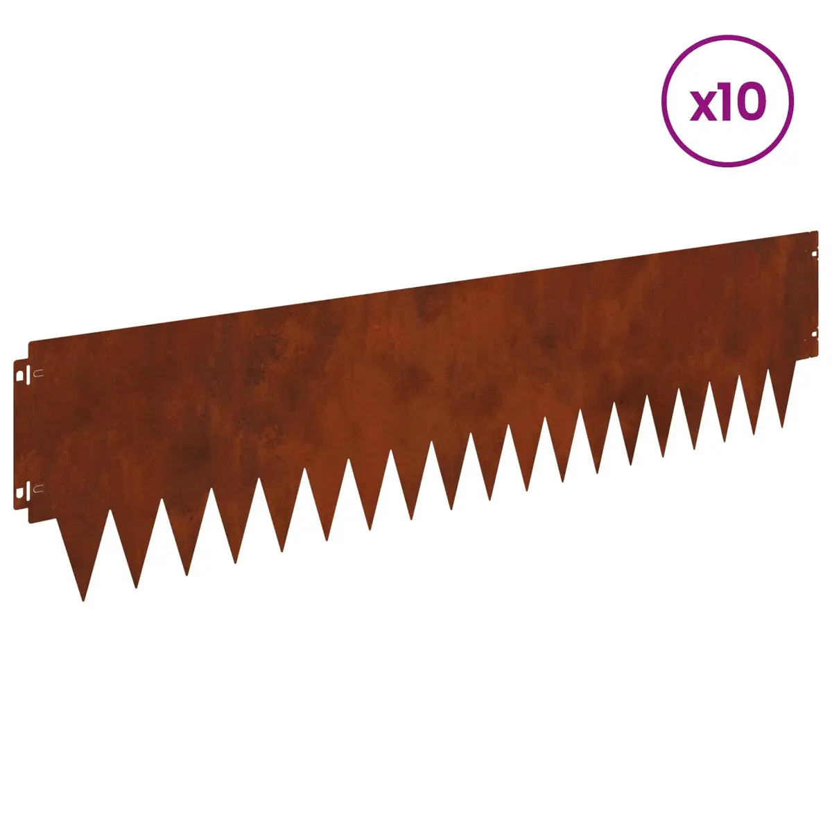 Metal Lawn Edging Flexible Interlocking Steel 10 Pieces