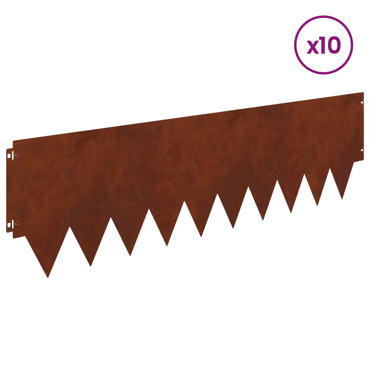 Steel Lawn Edging 10 pcs Garden Border Brown Flexible Metal Fencing Barrier