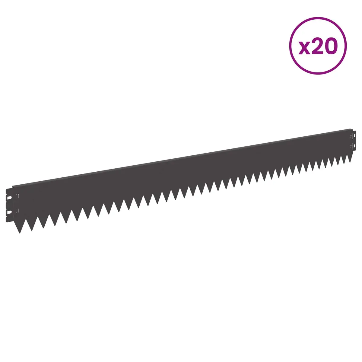 Garden Lawn Edging Steel Flexible Landscape Border Black 103x10cm 20 Pieces