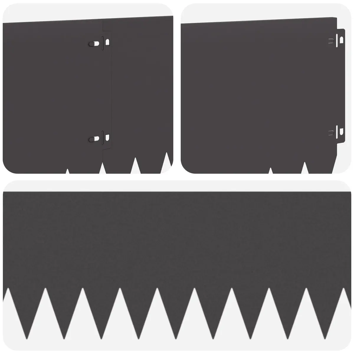 Garden Lawn Edge Steel Border Edging Bent Top 103x25cm Black 20 Piece