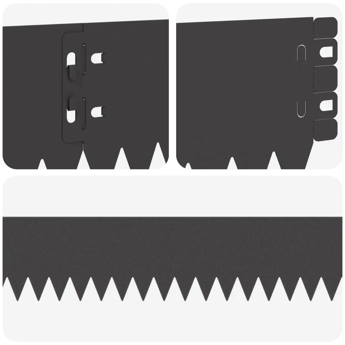 Garden Lawn Edge Steel Black Border Edging Top Fold 103x10cm 10 Piece