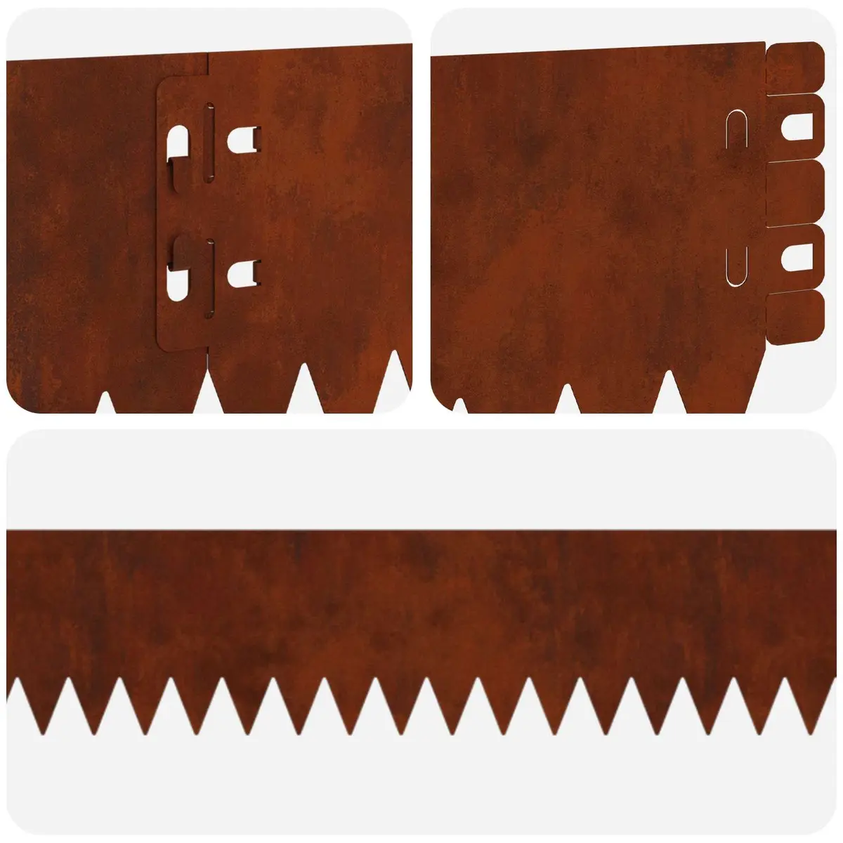 Lawn Edge Garden Border Edging Steel Rusty Top Fold 103x10cm