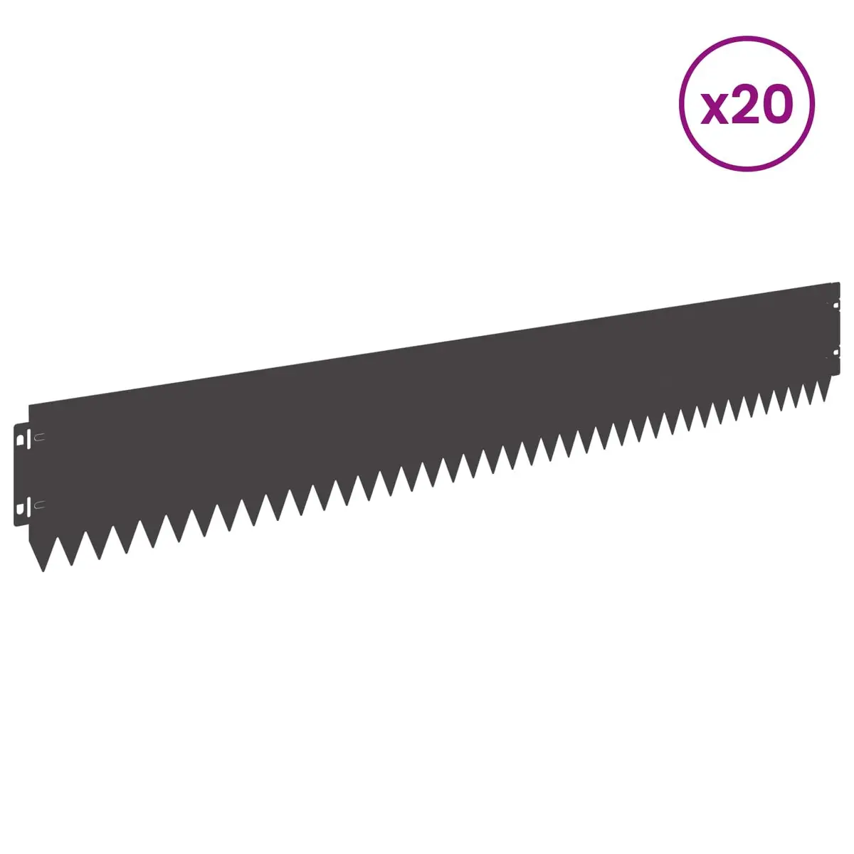 Garden Lawn Edging Steel Black Flexible Border 103x15cm