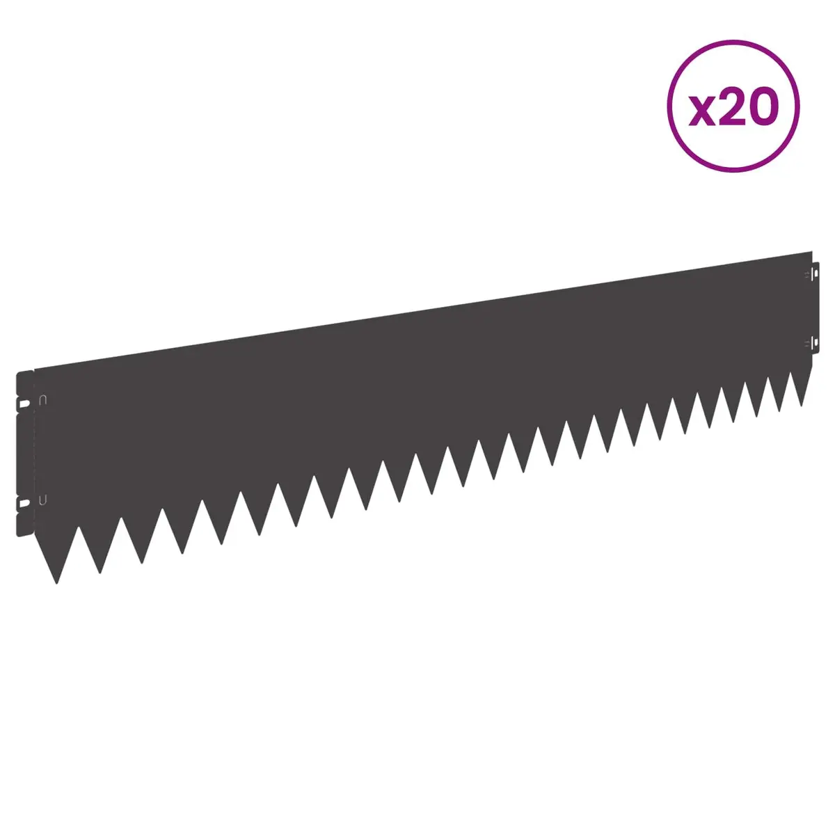 Garden Lawn Edging Steel Border Fold Top 103x20cm Black
