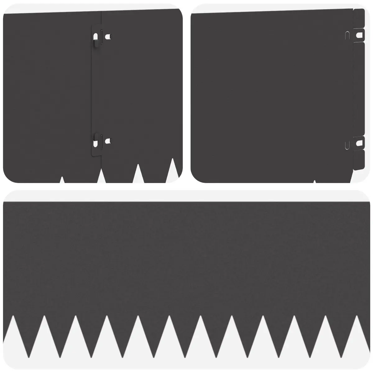 Garden Lawn Edging Steel Border Edge Top Fold 103x25cm Black