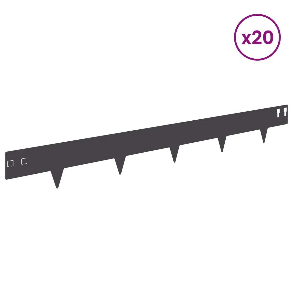 Garden Lawn Edging Steel Border Flexible 100 x 12 cm