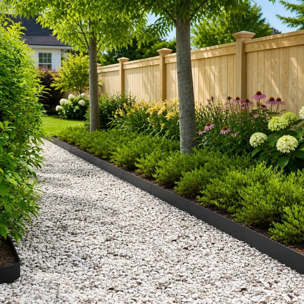 Lawn Edge Garden Border Steel Black Sharp Points 100x15cm
