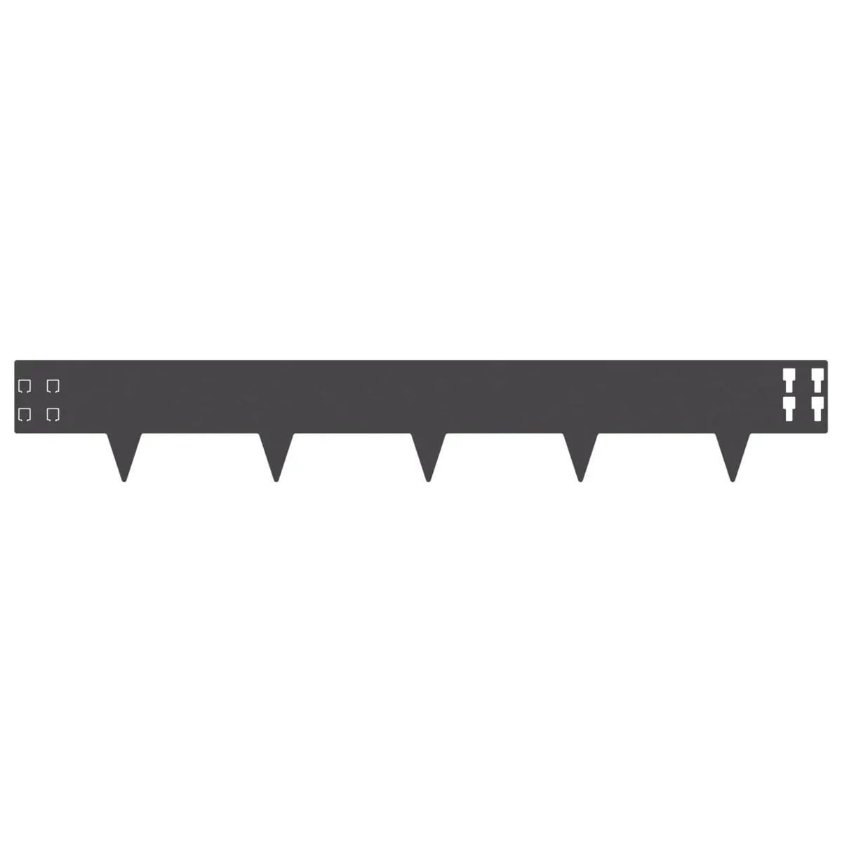 Lawn Edge Garden Border Steel Black Sharp Points 100x15cm