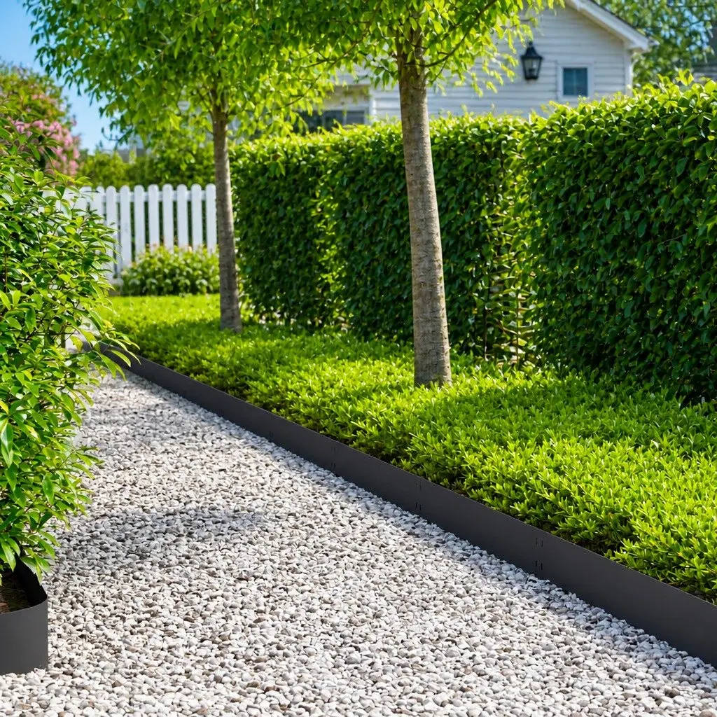 Steel Lawn Edging 10 Pieces 100 x 20 cm Garden Border Landscape Barrier Black