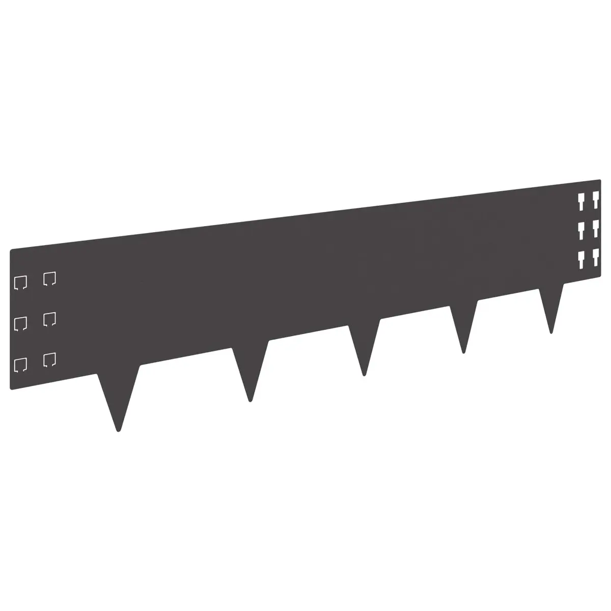Garden Lawn Edging Flexible Steel Black 100x25cm 10 Piece