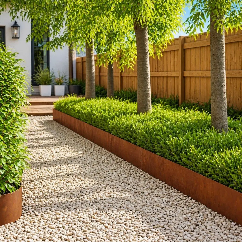 Garden Lawn Edging Flexible Steel Borders 100 x 25 cm Rusty Brown 10 Piece