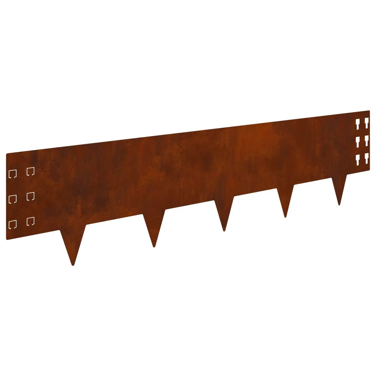 Garden Lawn Edging Flexible Steel Borders 100 x 25 cm Rusty Brown 10 Piece