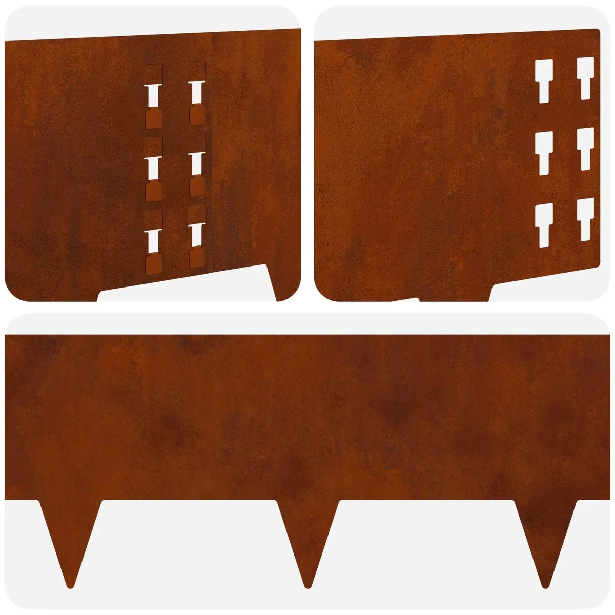 Garden Lawn Edging Flexible Steel Borders 100 x 25 cm Rusty Brown 10 Piece
