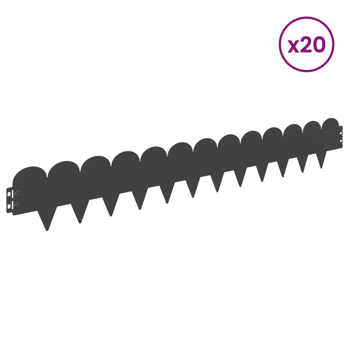 Garden Lawn Edging Steel Border 103x15cm Black