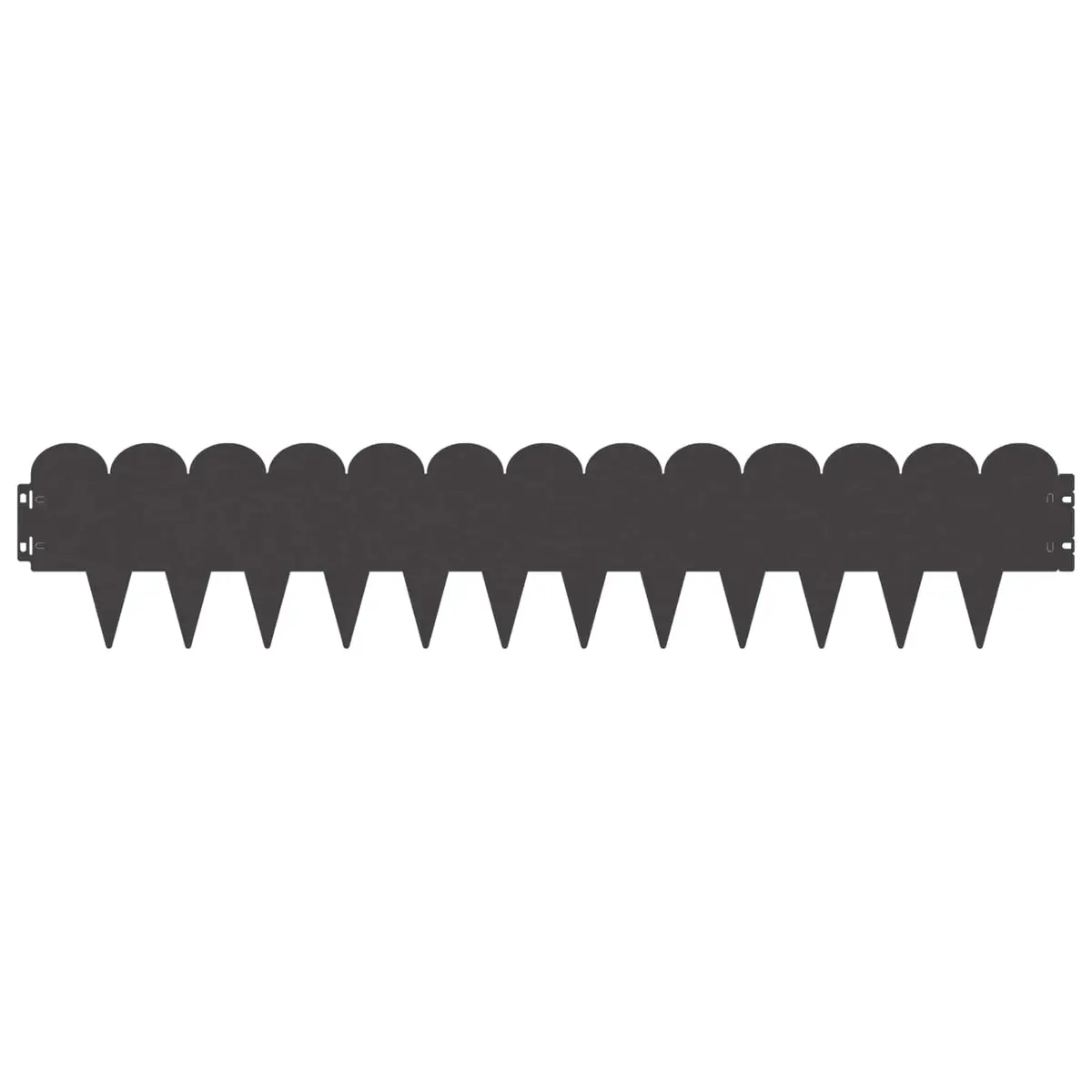 Garden Lawn Edging Steel Border Edge Sharp Round Top 103x20cm Black