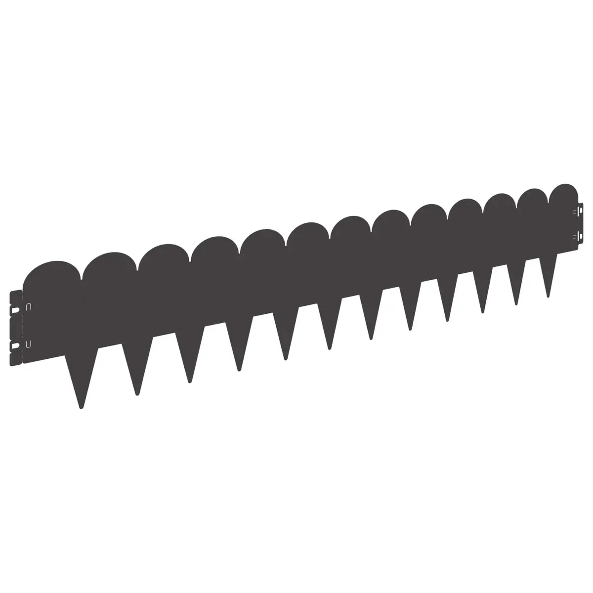 Garden Lawn Edging Steel Border Edge Sharp Round Top 103x20cm Black