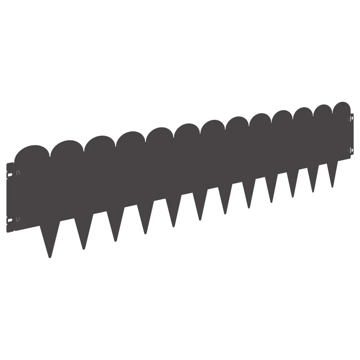 Steel Lawn Edging Sharp and Round Top Black 103x25cm 20 Piece