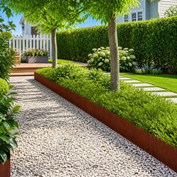 Garden Lawn Edging 10 Pieces Steel Borders Landscape Edging Flexible Design
