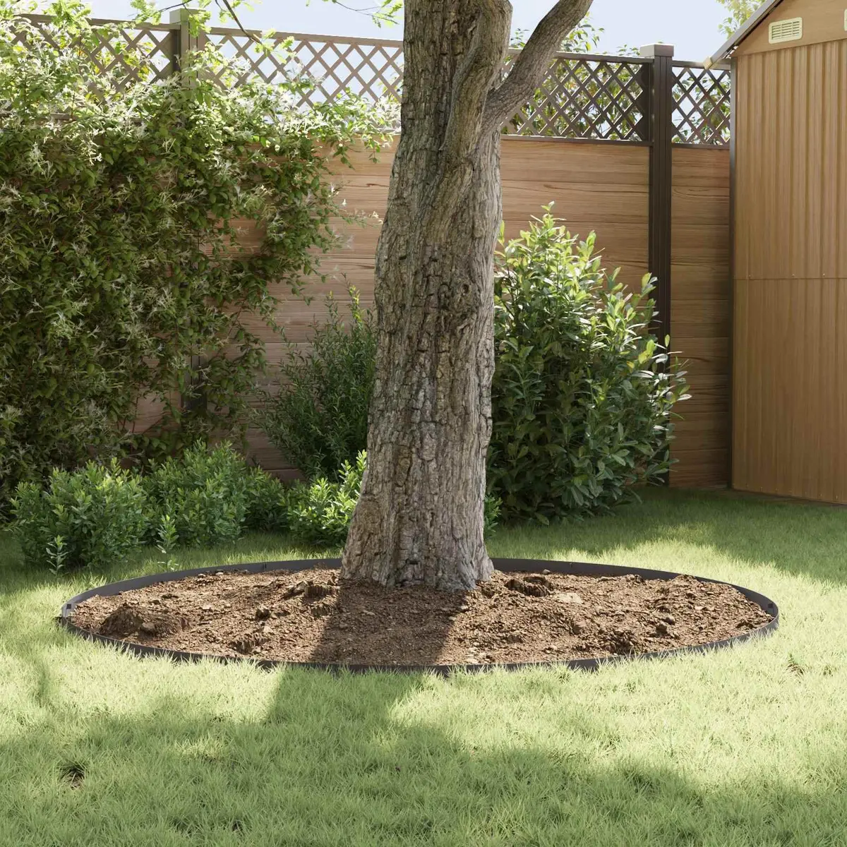 Garden Lawn Edging Steel Border 10 Pieces Black Landscape Flexible Outdoor