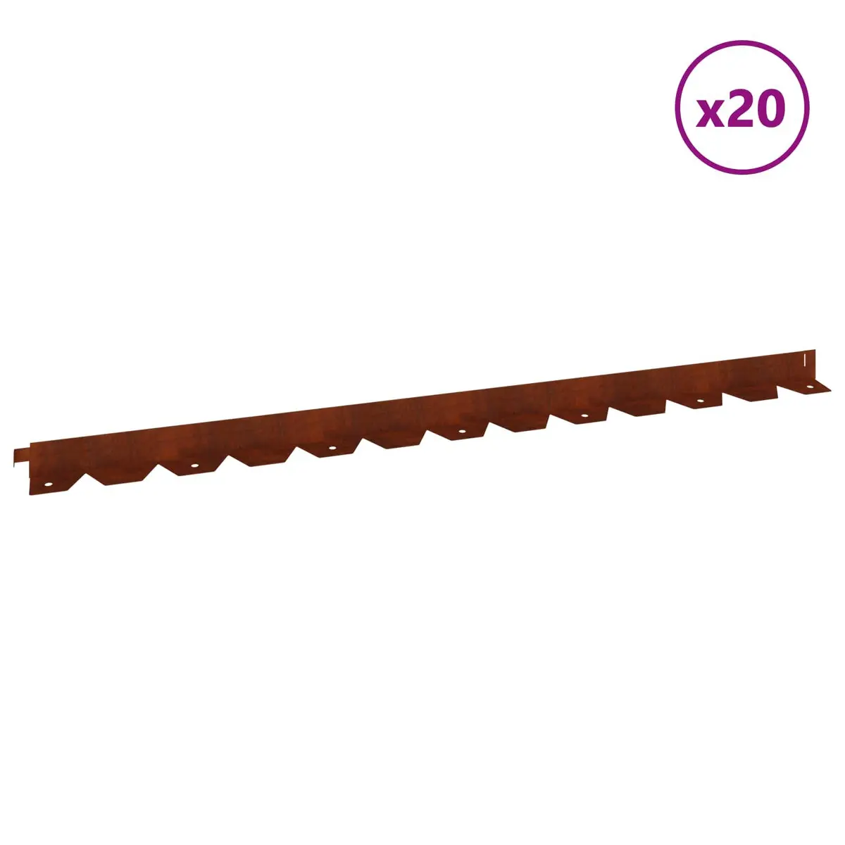 Flexible Steel Garden Edging 102cm Rusty Brown 20 Pieces