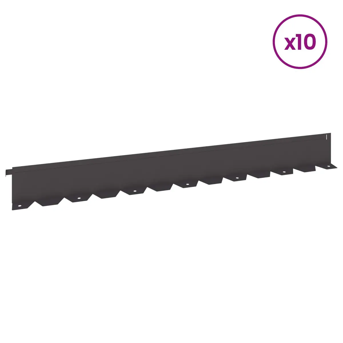 Garden Lawn Edging Flexible Steel Black Borders 10 Piece