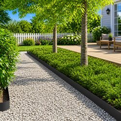 Lawn Edging Garden Borders 20 pcs Steel Black Landscape Fencing Outdoor Barrier