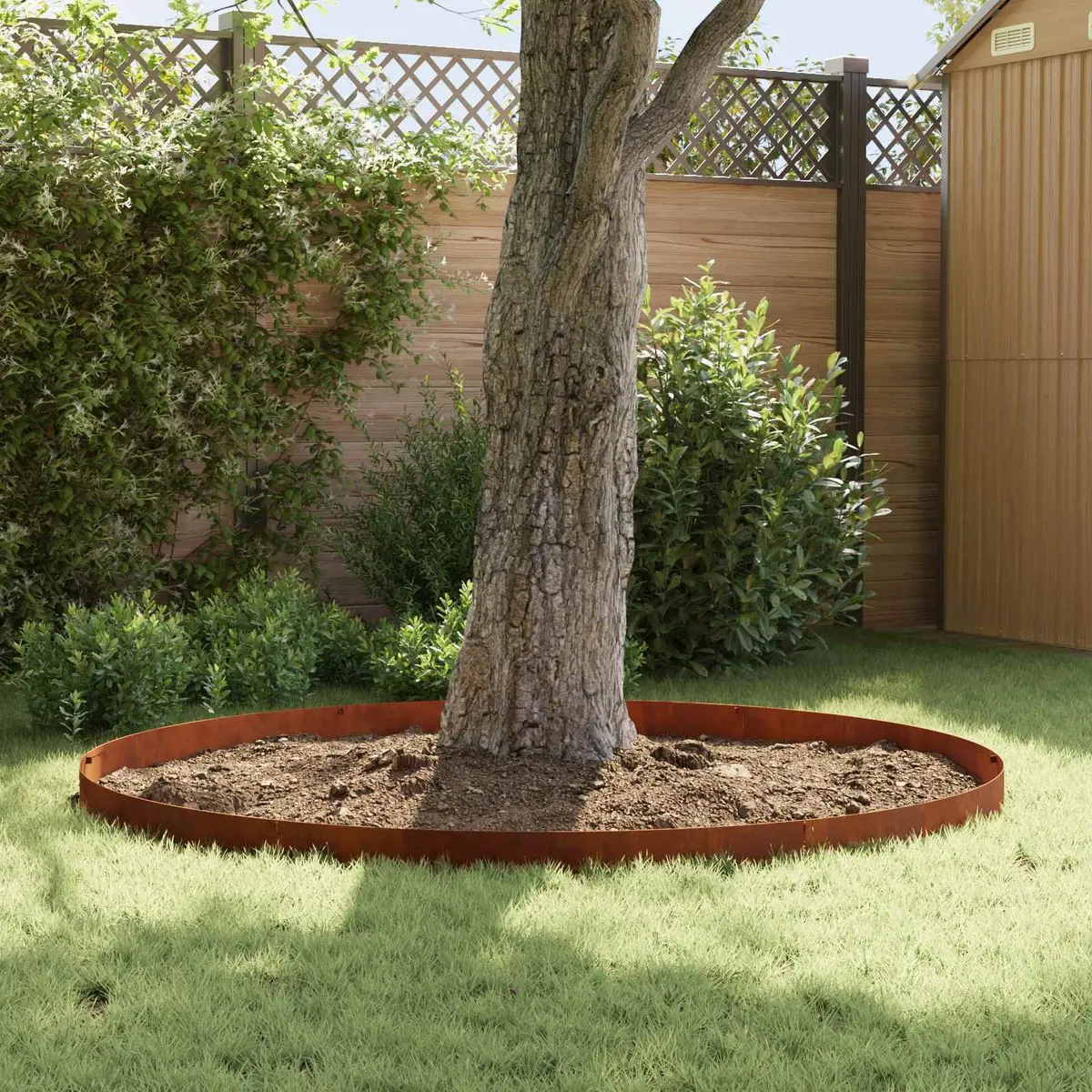 Steel Garden Edging Flexible Borders 102cm Rusty Brown 10 Pieces
