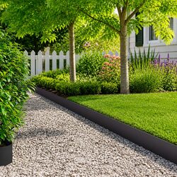 Garden Lawn Edging Border 10 Pieces Steel Black Landscape Barrier Flexible