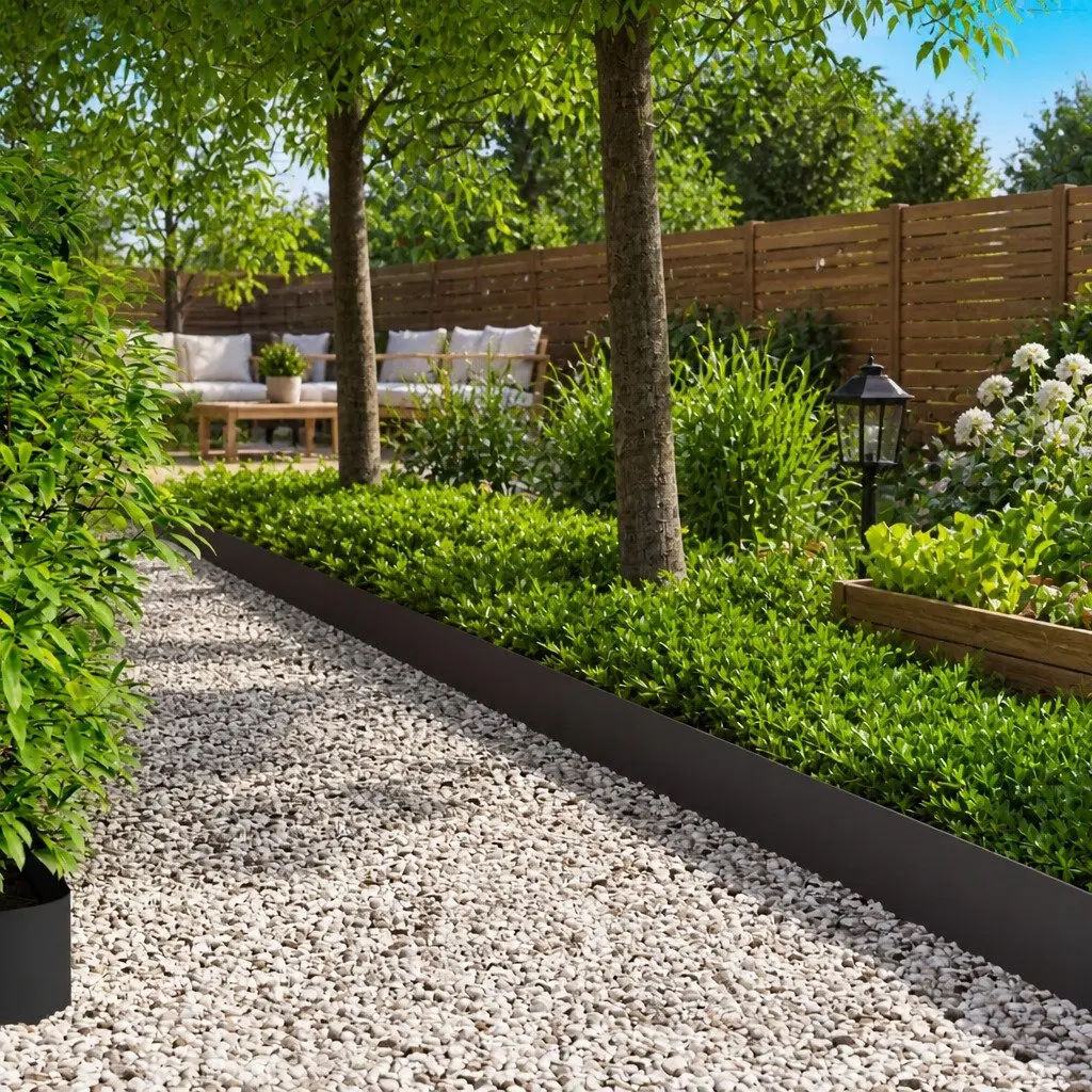 Steel Flexible Garden Edging Border 20 Piece Black Landscape Barrier