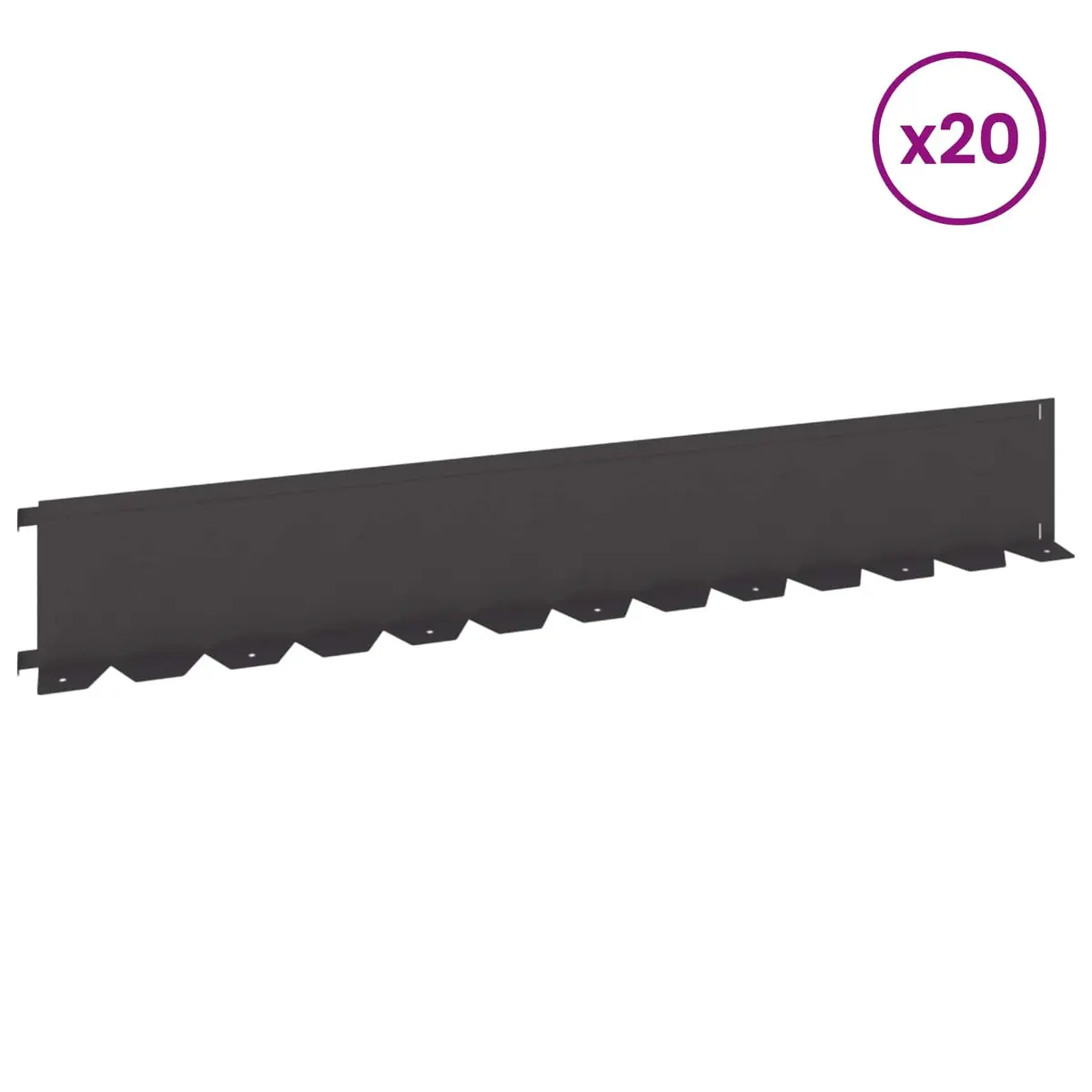 Steel Flexible Garden Edging Border 20 Piece Black Landscape Barrier