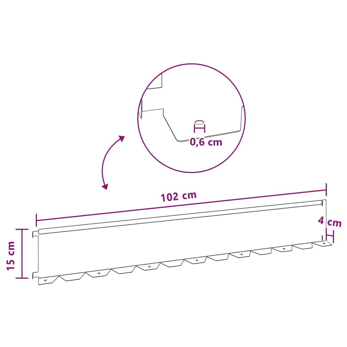 Steel Flexible Garden Edging Border 20 Piece Black Landscape Barrier