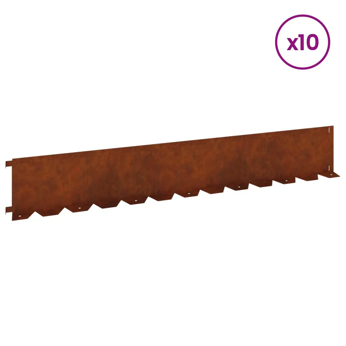 Flexible Steel Landscape Edging 10 Piece Rusty Garden Borders for Curved and Straight Designs