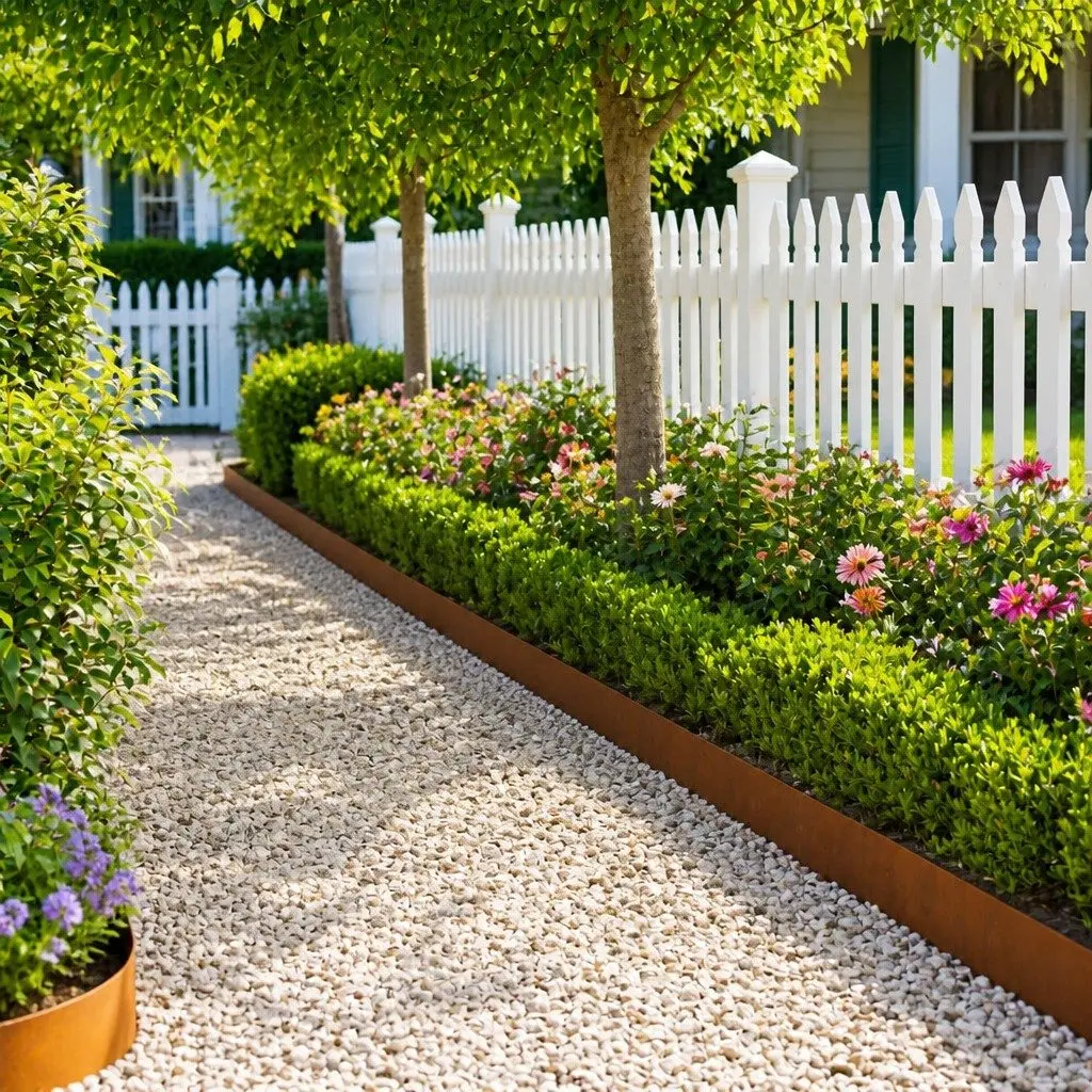 Steel Lawn Edging Top Fold Rusty 100x12cm 10 Piece Garden Border