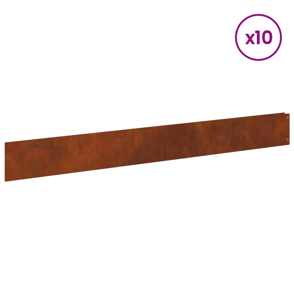 Steel Lawn Edging Top Fold Rusty 100x12cm 10 Piece Garden Border