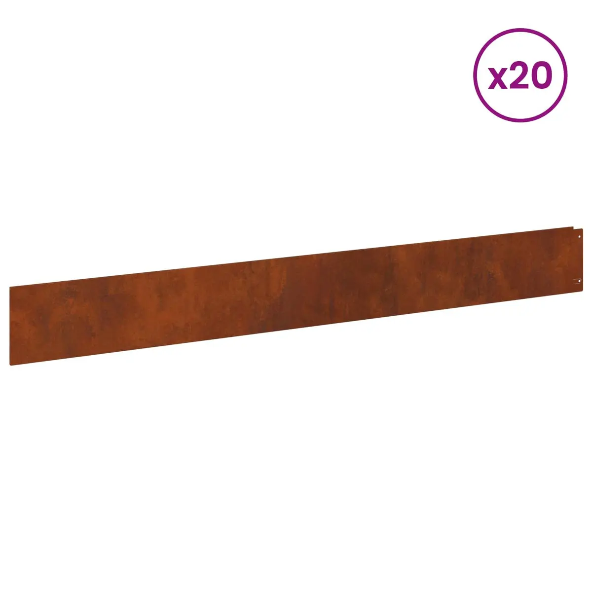 Garden Lawn Edging Steel Rusty Border Top Fold 100x12cm