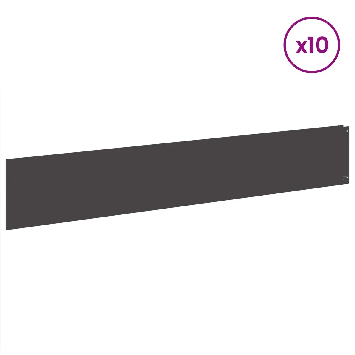 Garden Lawn Edging 10 Pieces Steel Black Border Landscape Barrier 100x18cm