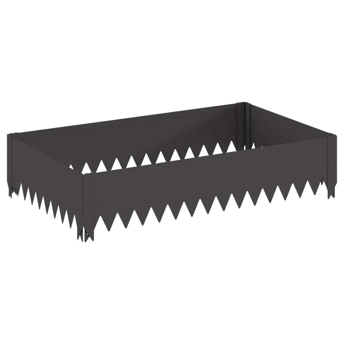 Garden Lawn Edging Border Steel Black 100x60x20cm 4 Pieces