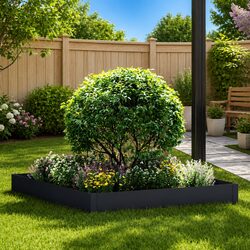 Garden Lawn Edging Border 100x100x20cm Steel Strip Landscape Barrier Black