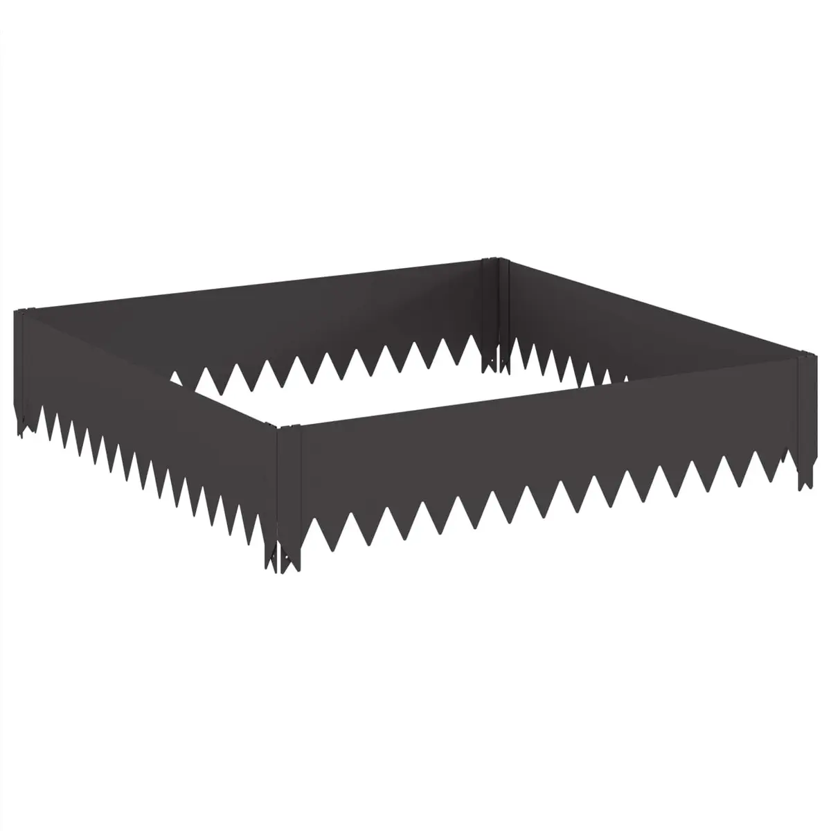 Steel Strip Garden Edging Border Black 100x100x20cm Durable Landscape Barrier