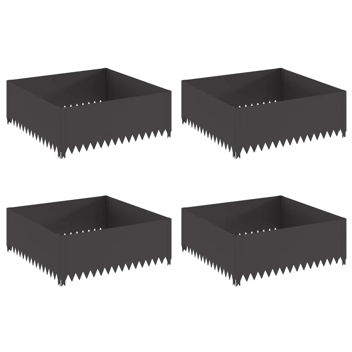 Garden Lawn Edging 4 Pack Steel Border Landscape Pathway Bed Edger Outdoor