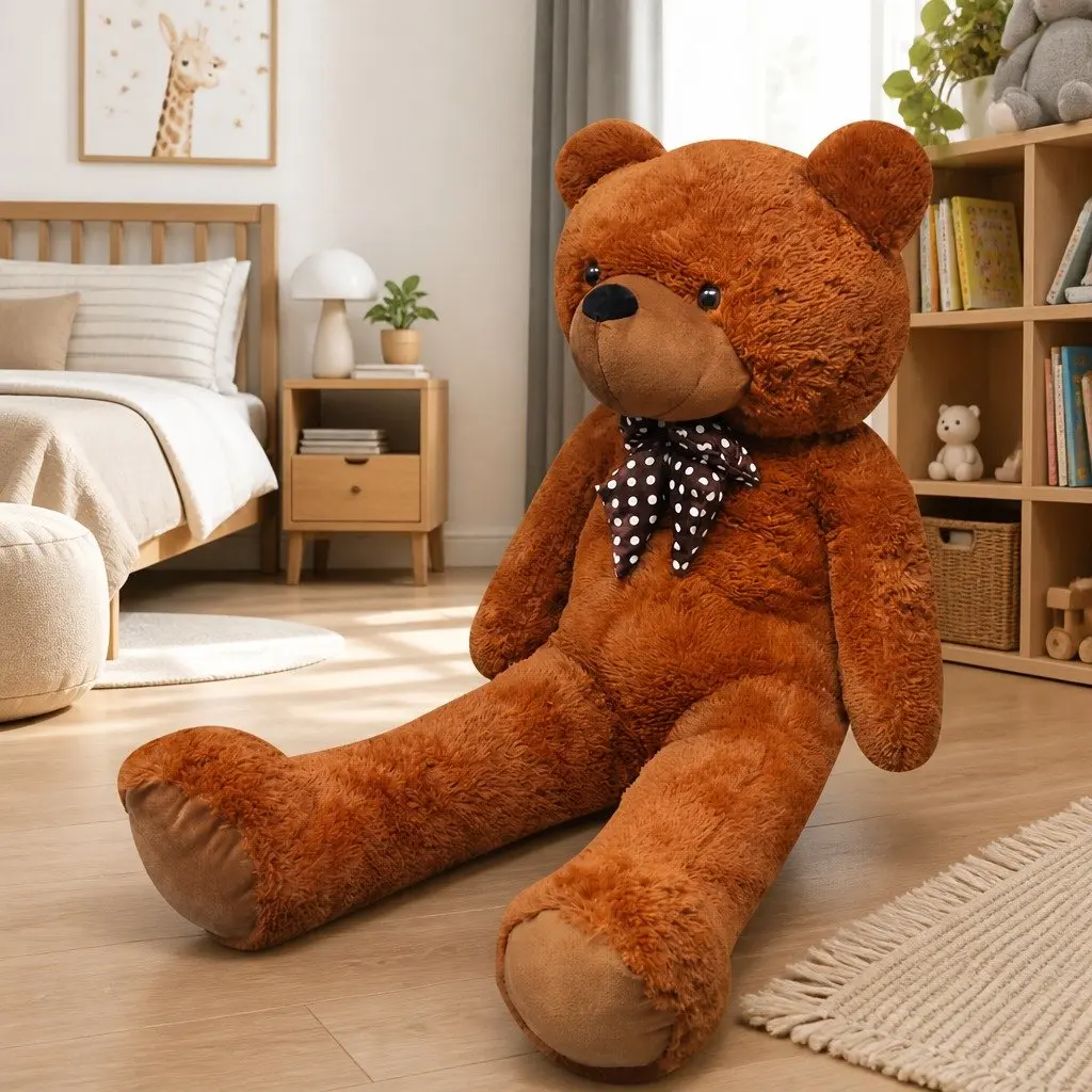 Stuffed Animal Soft Plush Brown Teddy Bear 135cm Cuddly