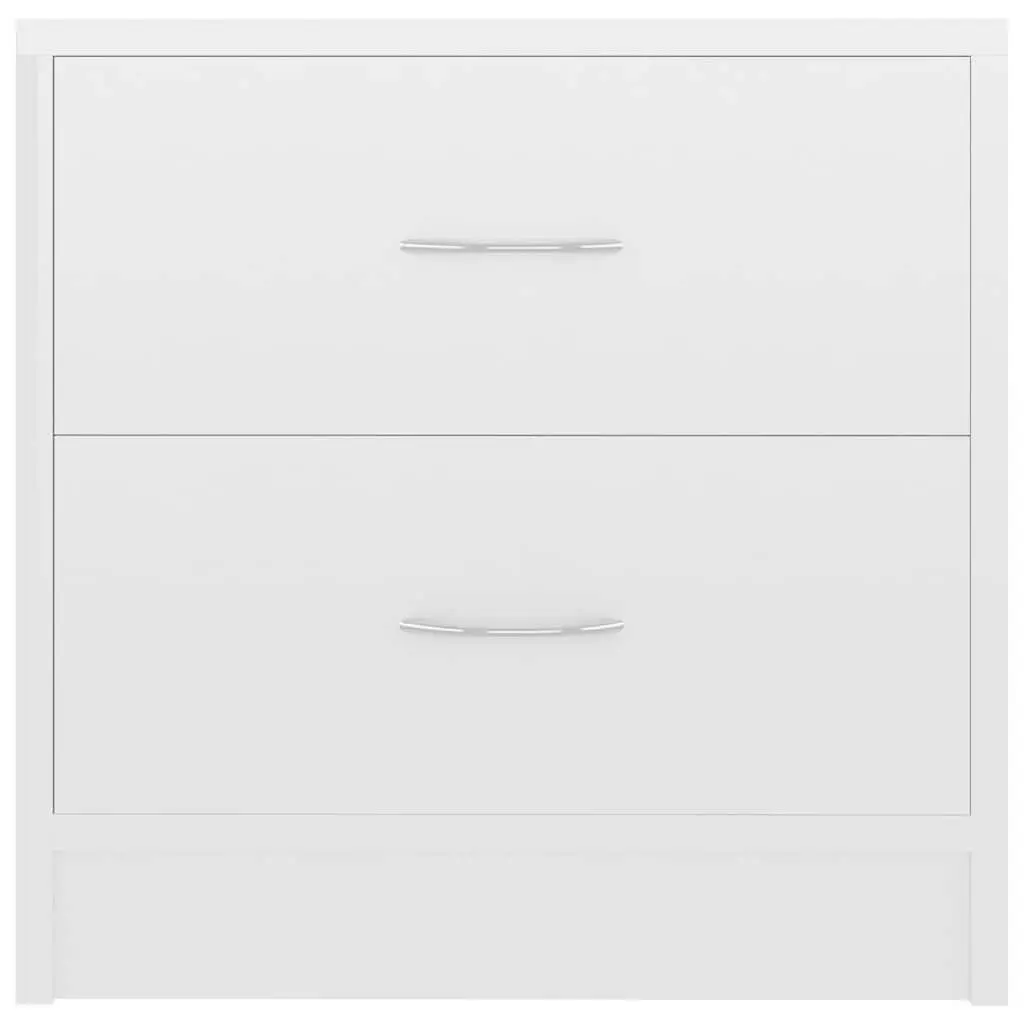 Bedside Cabinet White High Gloss 2 Drawer Nightstand Storage Chest Bedroom