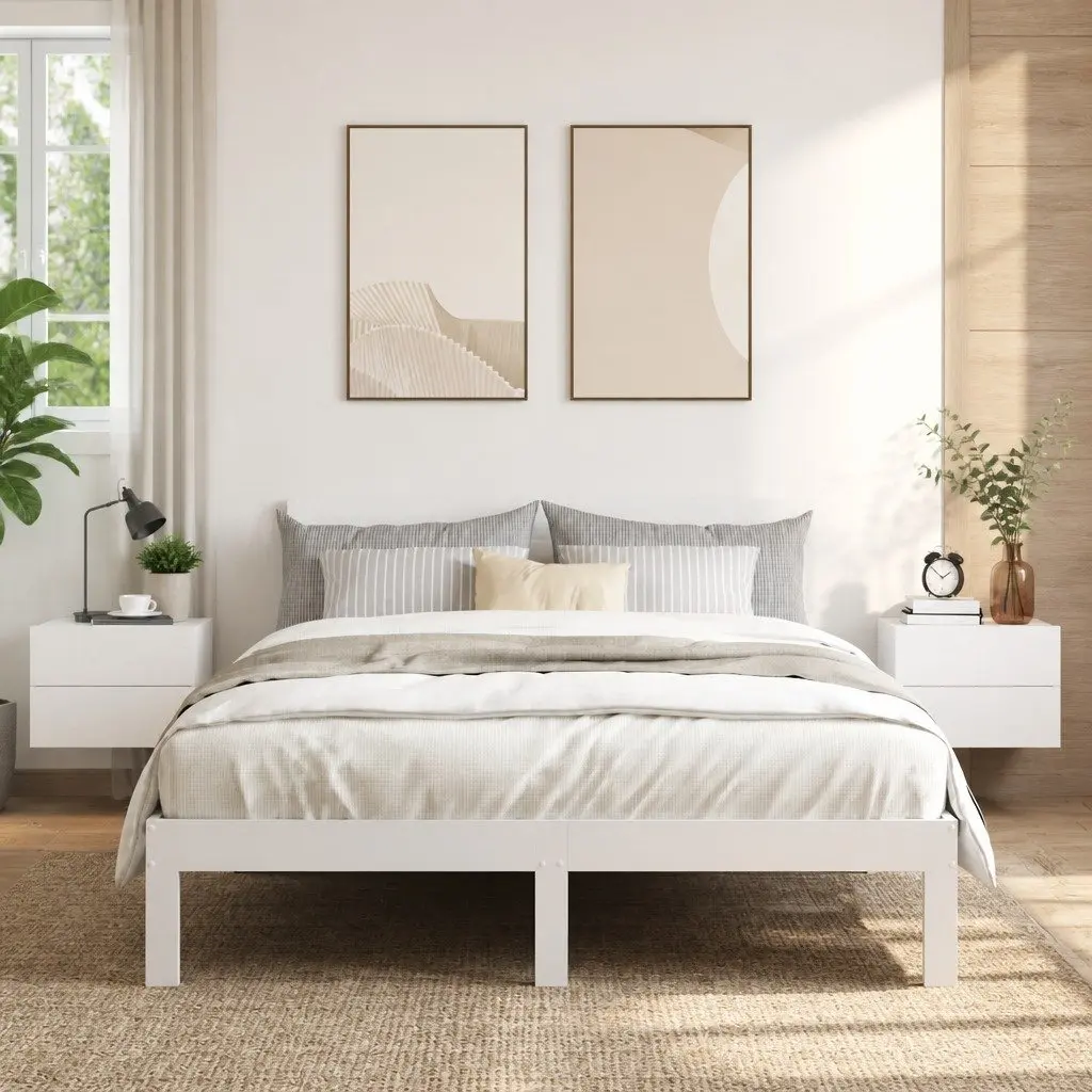 Bedside Cabinets High Gloss White 40x30x30 cm Set of 2 Nightstand Storage Drawers