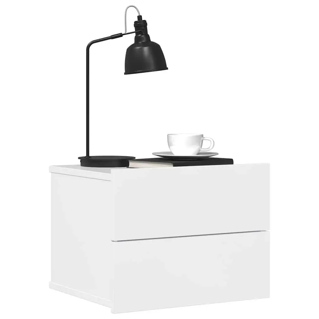 Bedside Cabinets High Gloss White 40x30x30 cm Set of 2 Nightstand Storage Drawers